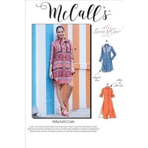 McCalls Sewing‎ Pattern M8086 Dresses Semi Fitted Button Front Size 6-14